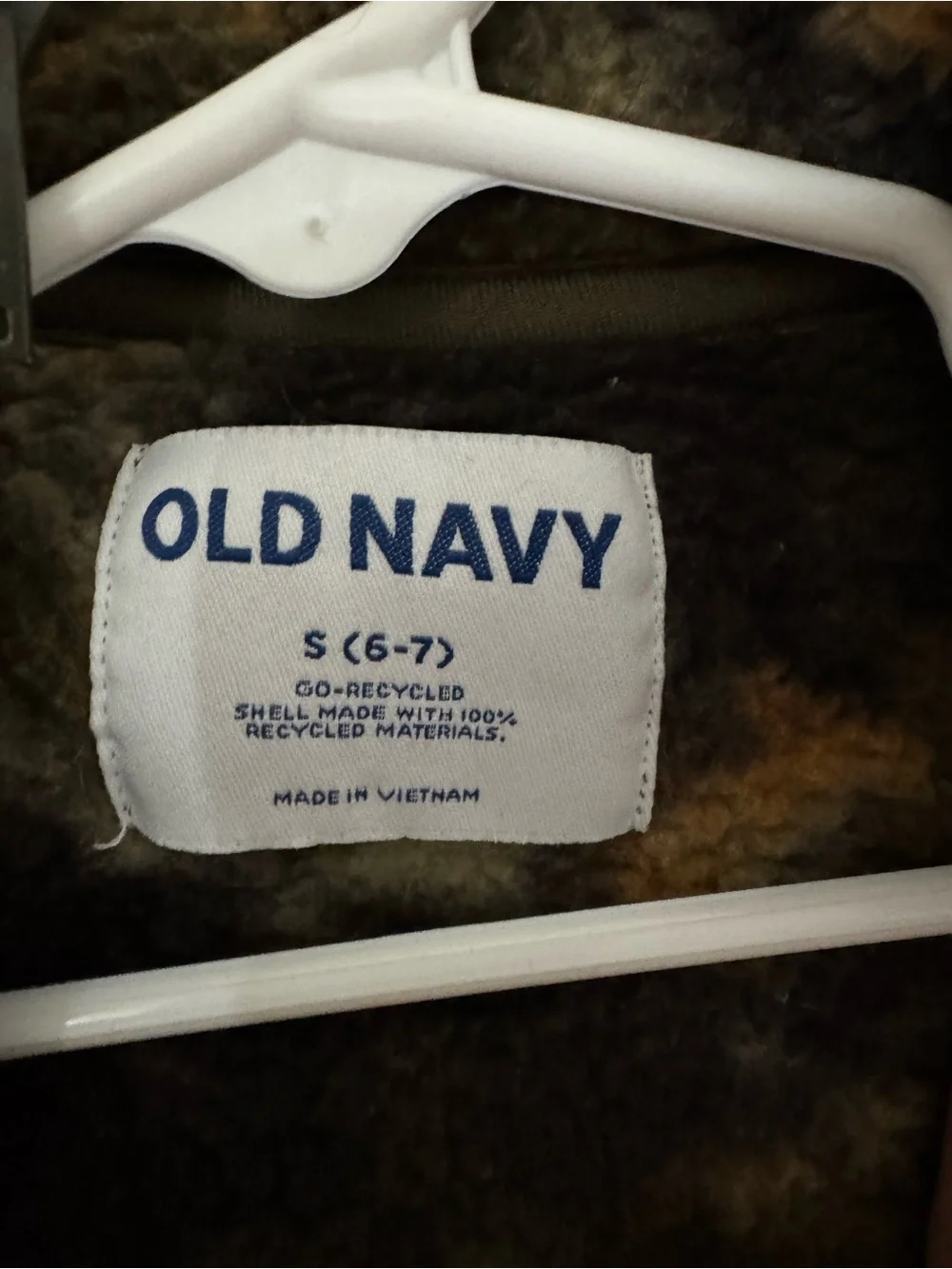 Old Navy Olive Camo Sherpa Jacket
